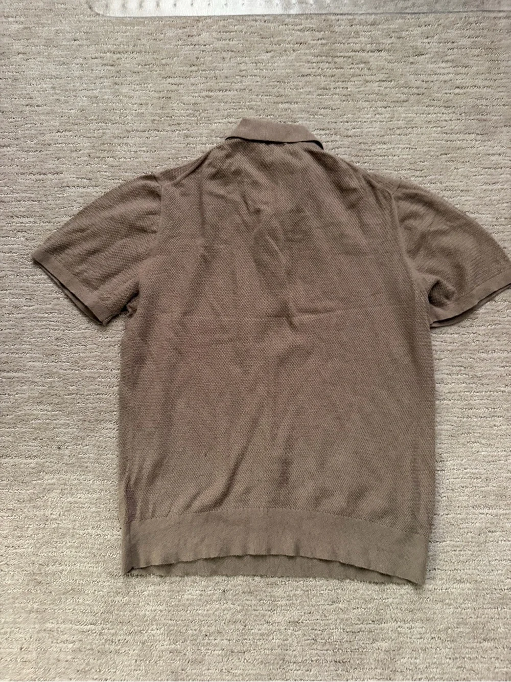 J. Crew Cotton Short Sleeve Sweater Polo in Taupe M